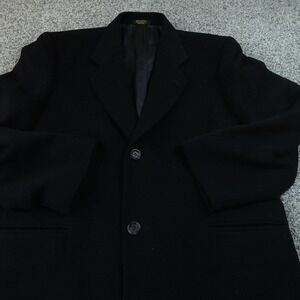 Mark Alexander Coat Mens 42 Black Cashmere Long Overcoat Trench Parka Jacket Top